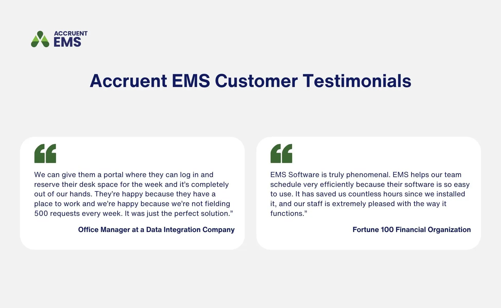 Accruent EMS customer testimonials