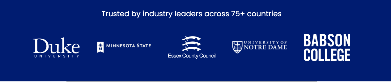 A graphic shows top industry leaders across 75 plus countries trusted Accruent EMS